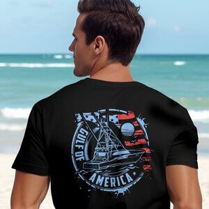 Gulf Of America Offshore Fishing Boat T-shirt Black